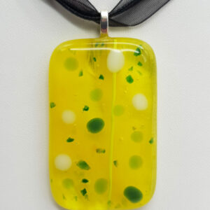 Pendentif jaune citron/vert/blanc